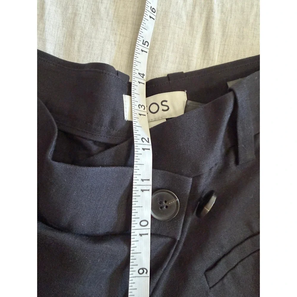COS Wide Leg Culottes Women 4 Black Linen Blend Crop Pants